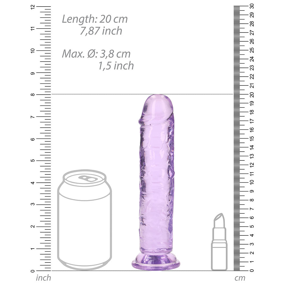 SHOTS - REALROCK CRYSTAL STRAIGHT 7 IN. DILDO WITHOUT BALLS