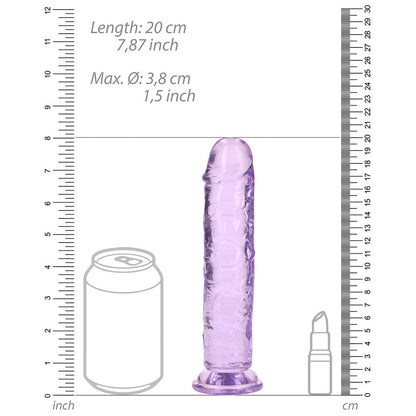 SHOTS - REALROCK CRYSTAL STRAIGHT 7 IN. DILDO WITHOUT BALLS