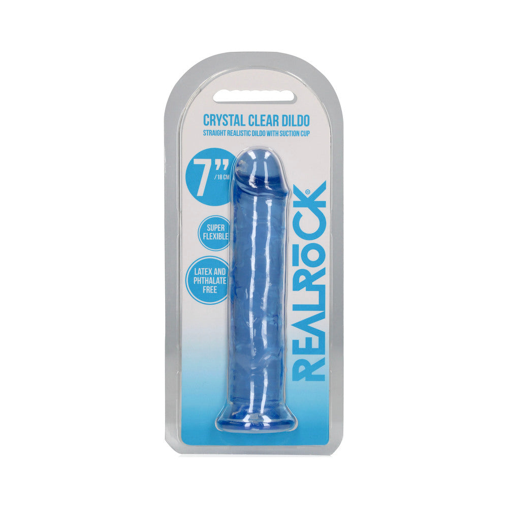 SHOTS - REALROCK CRYSTAL STRAIGHT 7 IN. DILDO WITHOUT BALLS