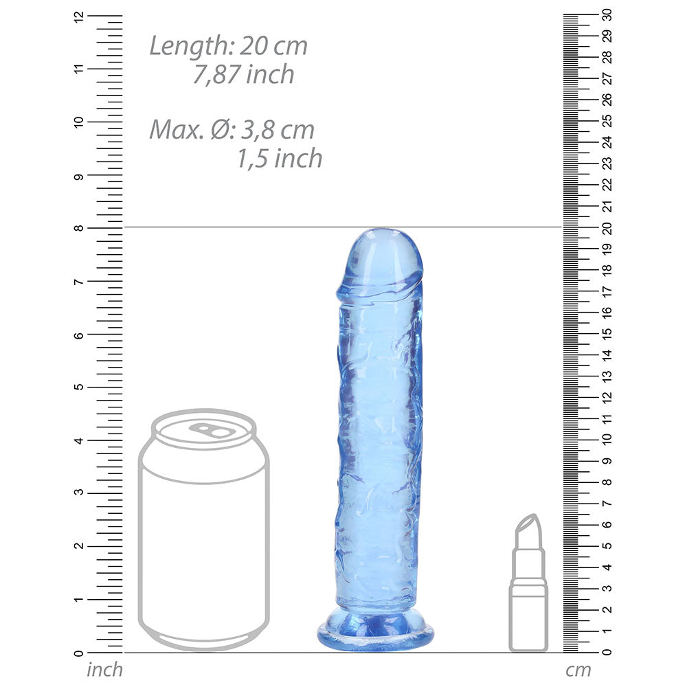 SHOTS - REALROCK CRYSTAL STRAIGHT 7 IN. DILDO WITHOUT BALLS