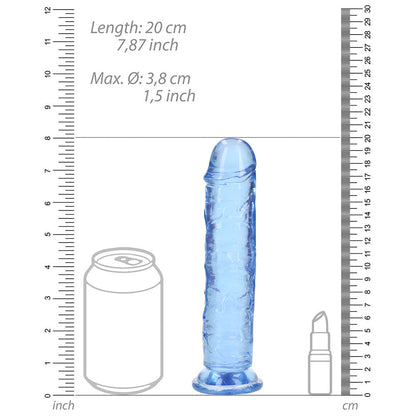 SHOTS - REALROCK CRYSTAL STRAIGHT 7 IN. DILDO WITHOUT BALLS