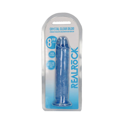 SHOTS - REALROCK CRYSTAL STRAIGHT 8 IN. DILDO WITHOUT BALLS
