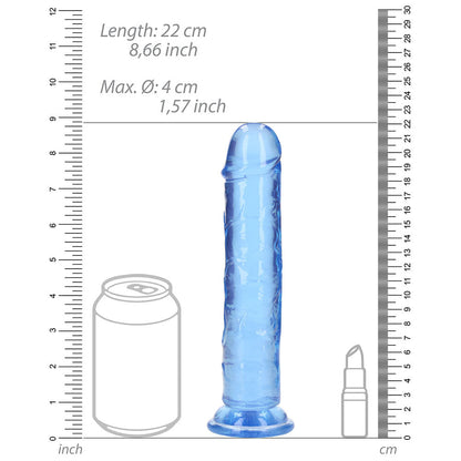 SHOTS - REALROCK CRYSTAL STRAIGHT 8 IN. DILDO WITHOUT BALLS