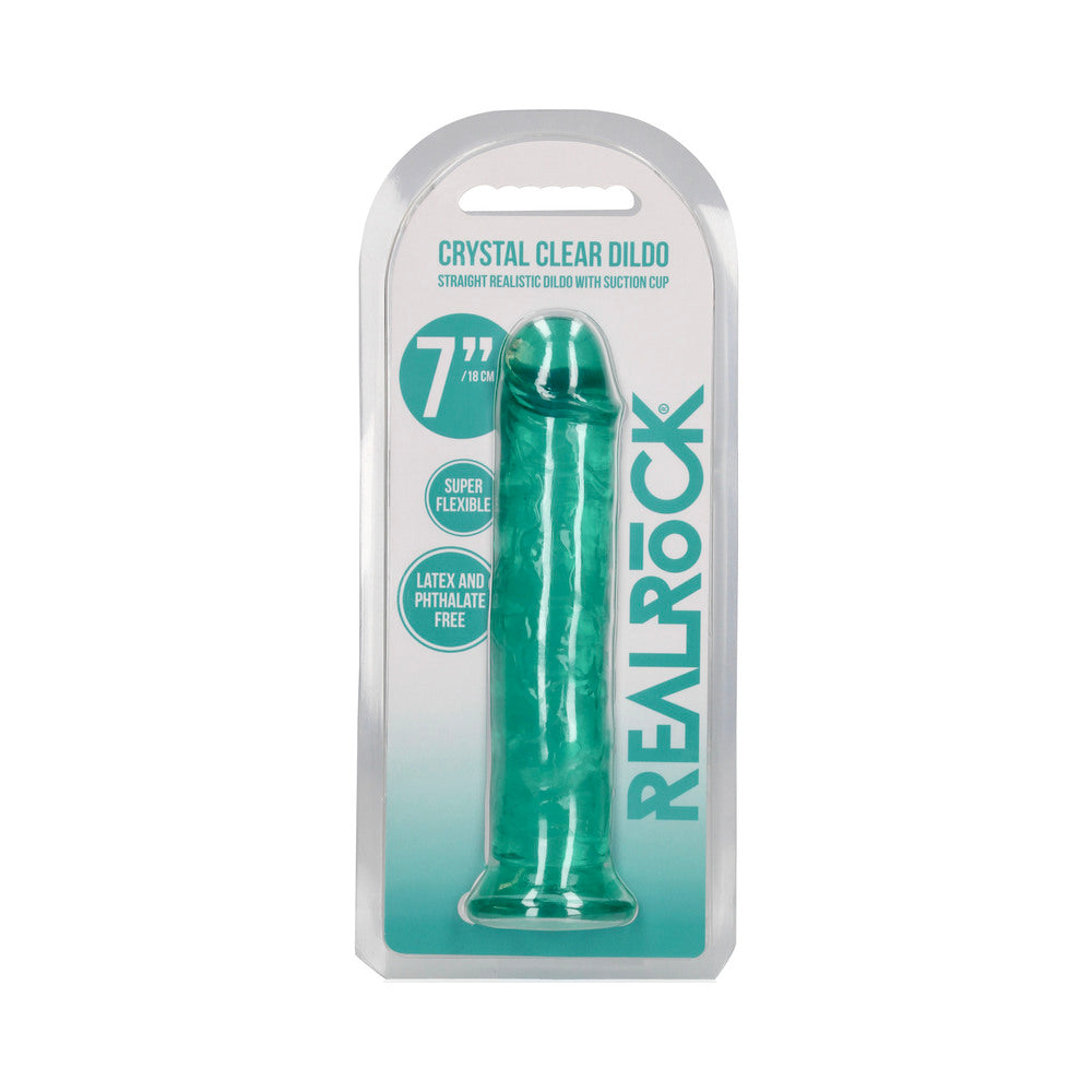 SHOTS - REALROCK CRYSTAL STRAIGHT 7 IN. DILDO WITHOUT BALLS
