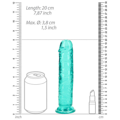 SHOTS - REALROCK CRYSTAL STRAIGHT 7 IN. DILDO WITHOUT BALLS