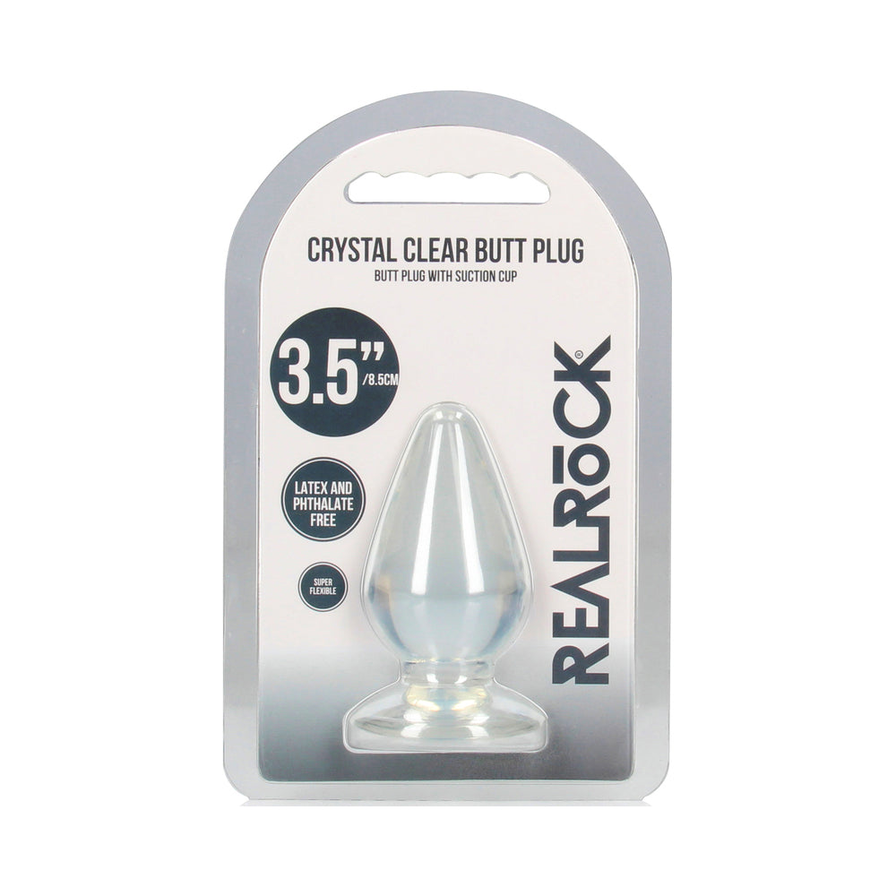 SHOTS - REALROCK CRYSTAL CLEAR 3.5 IN. ANAL PLUG CLEAR