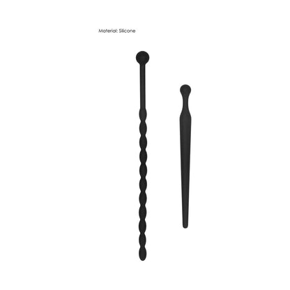 SHOTS - AI! CONJUNTO DE SONDA URETRAL EM SILICONE PARA INICIANTES PRETO 8 MM / 10 MM