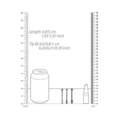 SHOTS - OUCH! STAINLESS STEEL URETHRAL SOUNDING PLUG SET 6 MM / 8 MM / 10 MM