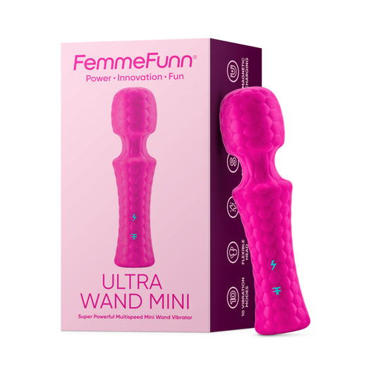 FEMMEFUNN - VIBRADOR ULTRA WAND MINI RECARREGÁVEL DE SILICONE FLEXÍVEL COM TEXTURA