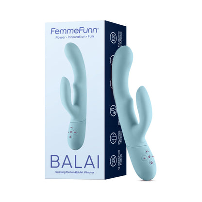 FEMMEFUNN - RECHARGEABLE SILICONE SWAYING MOTION DUAL STIMULATION VIBRATOR LIGHT BLUE