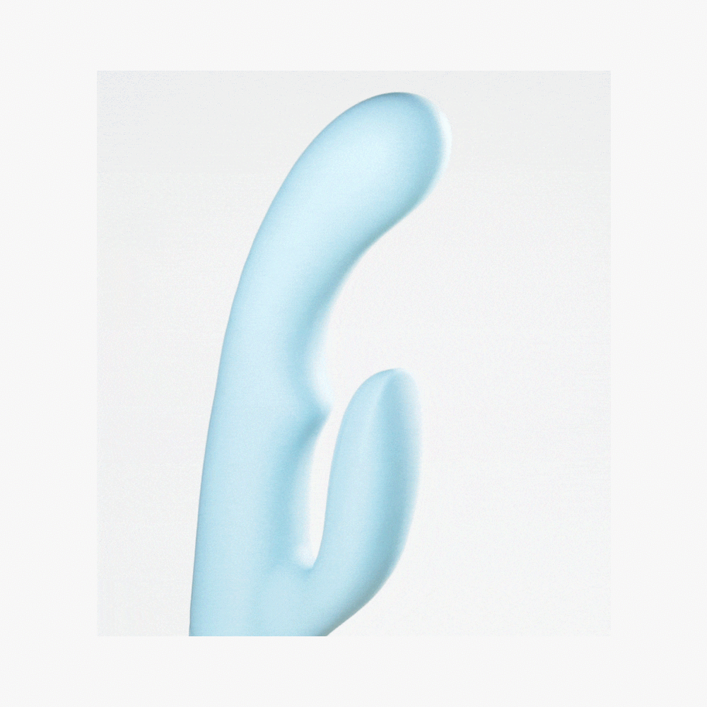 FEMMEFUNN - RECHARGEABLE SILICONE SWAYING MOTION DUAL STIMULATION VIBRATOR LIGHT BLUE