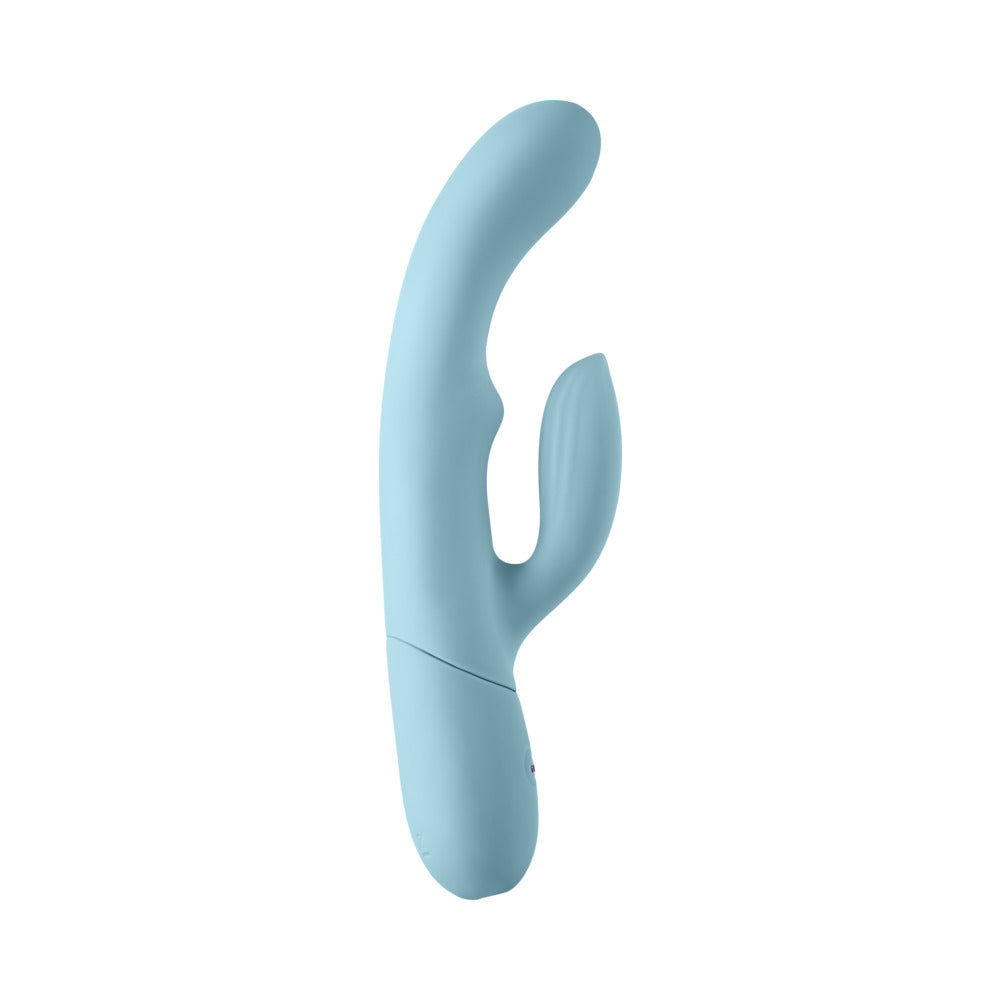 FEMMEFUNN - RECHARGEABLE SILICONE SWAYING MOTION DUAL STIMULATION VIBRATOR LIGHT BLUE