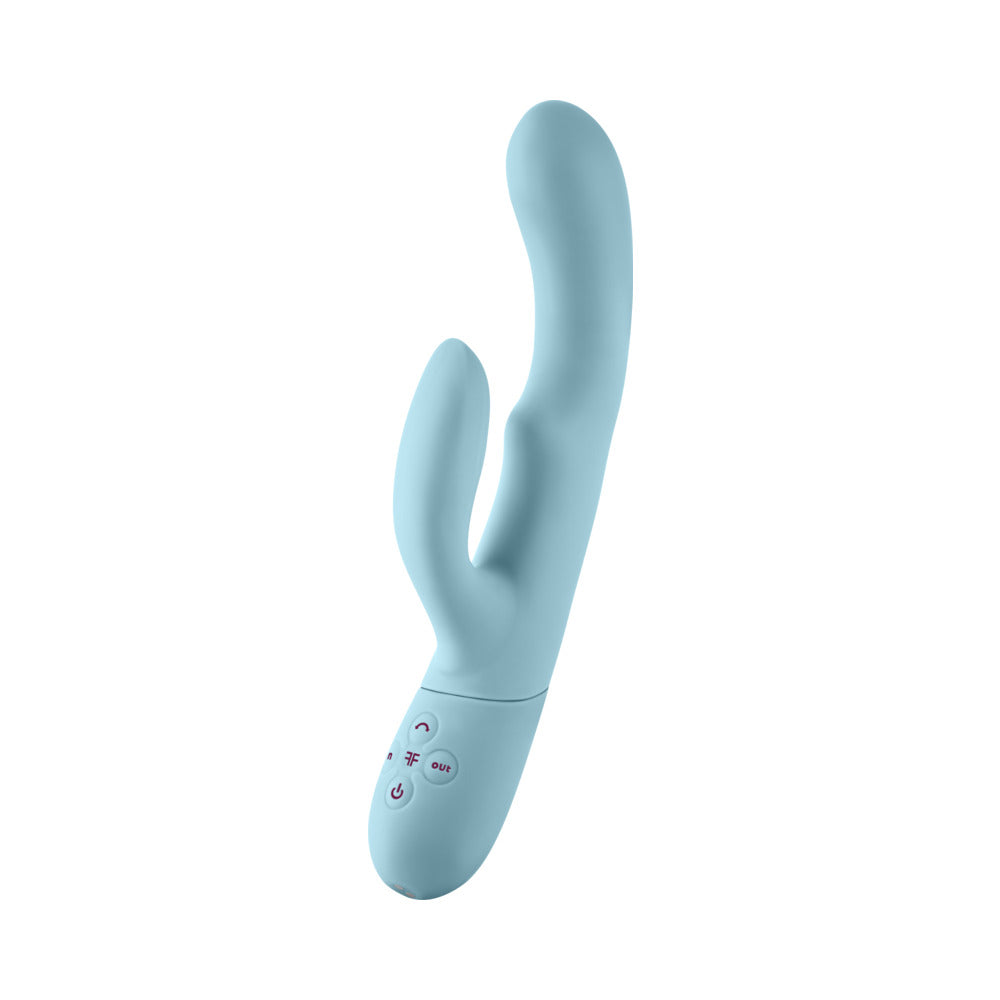 FEMMEFUNN - RECHARGEABLE SILICONE SWAYING MOTION DUAL STIMULATION VIBRATOR LIGHT BLUE