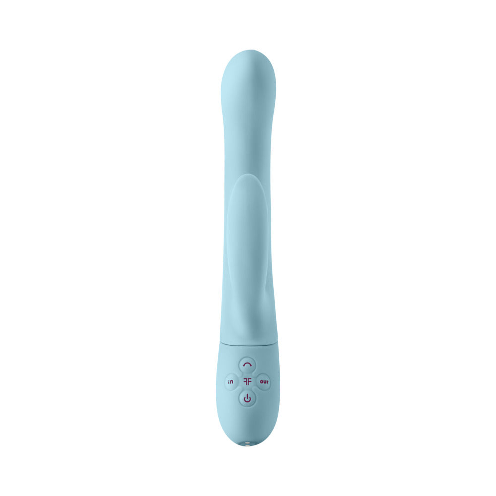 FEMMEFUNN - RECHARGEABLE SILICONE SWAYING MOTION DUAL STIMULATION VIBRATOR LIGHT BLUE