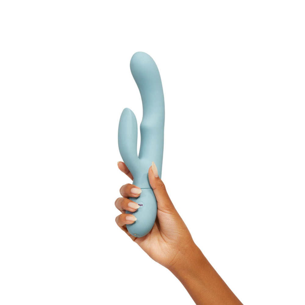 FEMMEFUNN - RECHARGEABLE SILICONE SWAYING MOTION DUAL STIMULATION VIBRATOR LIGHT BLUE