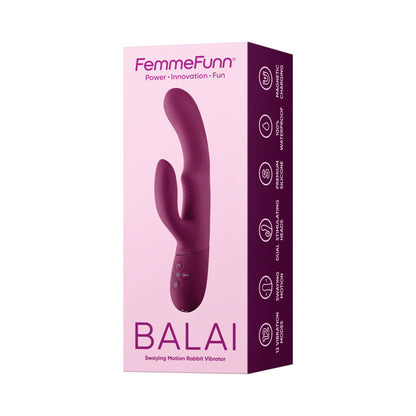 FEMMEFUNN - BALAI RECHARGEABLE SILICONE SWAYING MOTION DUAL STIMULATION VIBRATOR DARK FUCHSIA