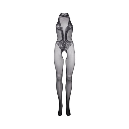 SHOTS - LE DESIR FISHNET & LACE HIGH-NECK BODYSTOCKING BLACK O/S