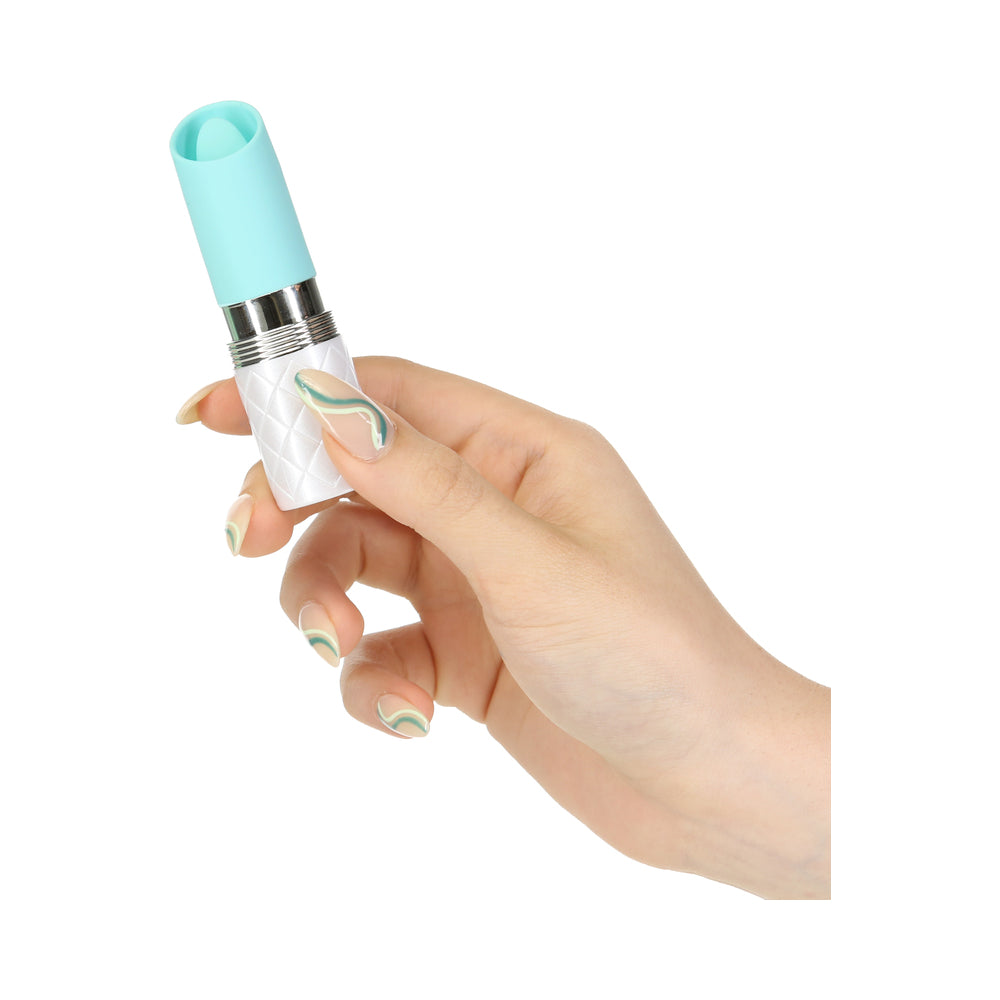 BMS - PILLOW TALK LUSTY SILICONE FLICKERING LIPSTICK VIBRATOR WITH SWAROVSKI CRYSTAL TEAL