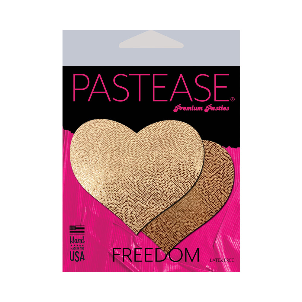 PASTEASE - LOVE: PROTECTORES DE MAMILOS EM FORMA DE CORAÇÃO EM OURO ROSA LÍQUIDO