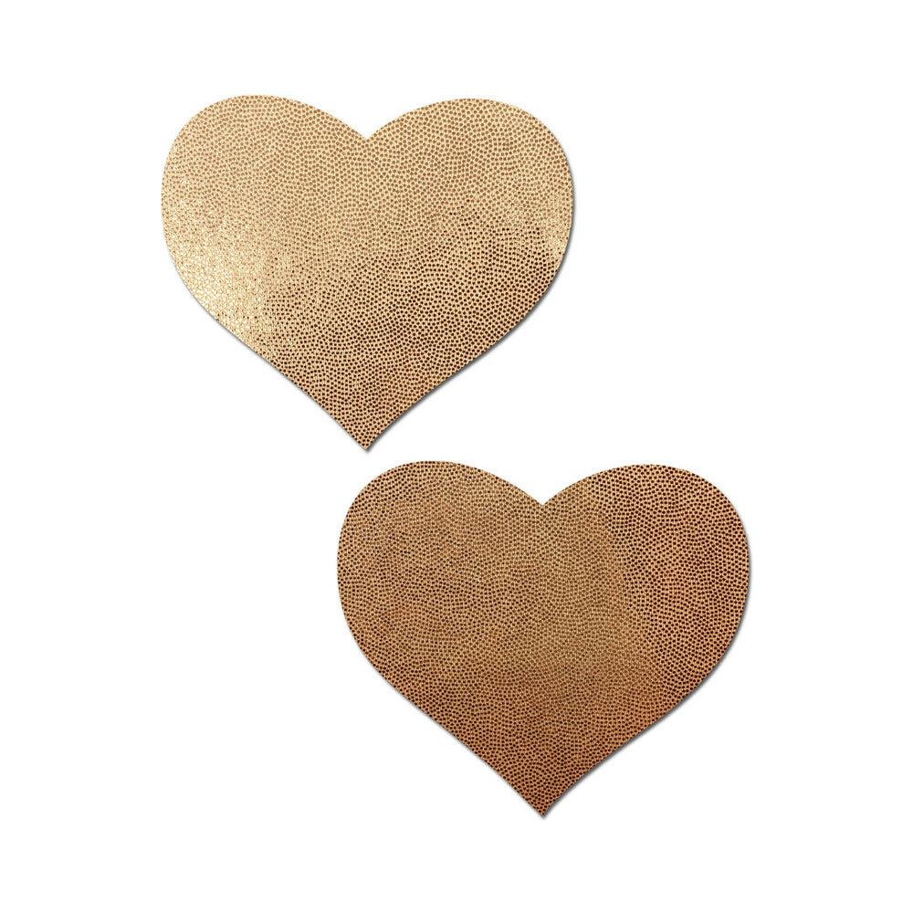 PASTEASE - LOVE: PROTECTORES DE MAMILOS EM FORMA DE CORAÇÃO EM OURO ROSA LÍQUIDO