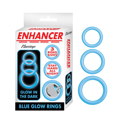NASSTOYS - ENHANCER BLUE GLOW RINGS SET OF 3