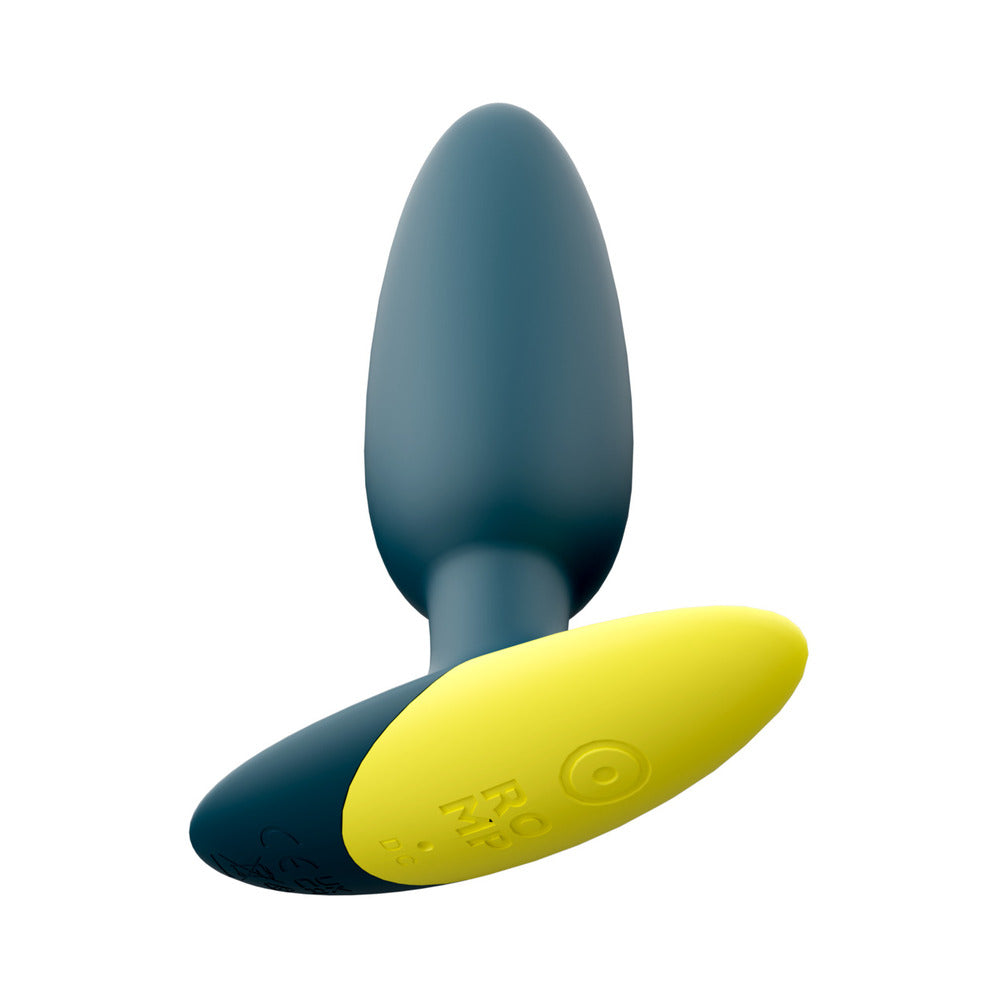 ROMP - RECHARGEABLE SILICONE VIBRATING ANAL PLUG BASS DARK GREEN
