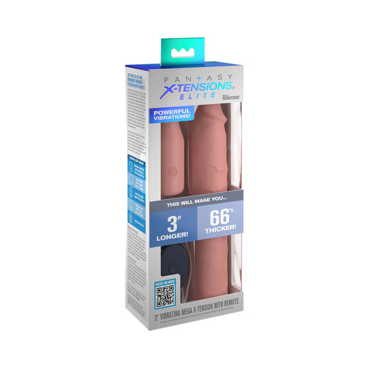 PIPEDREAM - FANTASY X TENSIONS ELITE 9 IN. SILICONE MEGA EXTENSION SLEEVE 3 IN. VIBRATING