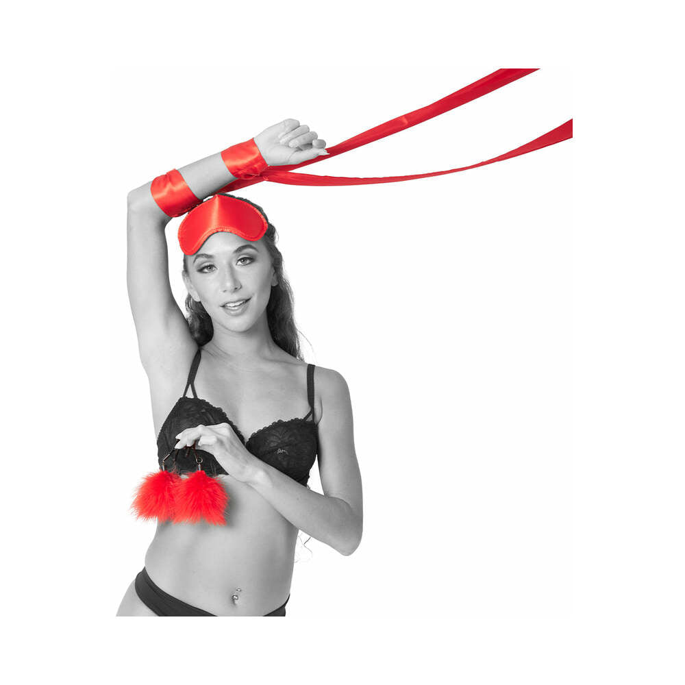 SPORTSHEETS - SEX & MISCHIEF AMOR 5-PIECE BONDAGE BEGINNER KIT RED