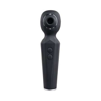 EVOLVED - VIBRADOR DE SUCÇÃO RAINBOW COM LUZ, RECARREGÁVEL, COM FUNÇÃO DUPLA E VENTOSA EM SILICONE, PRETO