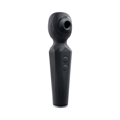 EVOLVED - VIBRADOR DE SUCÇÃO RAINBOW COM LUZ, RECARREGÁVEL, COM FUNÇÃO DUPLA E VENTOSA EM SILICONE, PRETO
