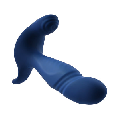 GENDER X - TRUE BLUE RECHARGEABLE THRUSTING SILICONE VIBRATOR BLUE