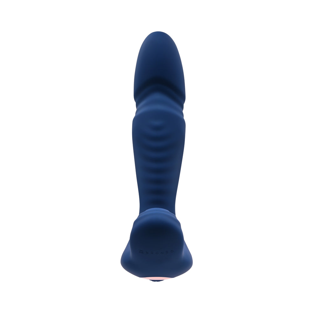 GENDER X - TRUE BLUE RECHARGEABLE THRUSTING SILICONE VIBRATOR BLUE