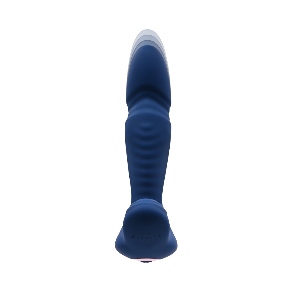 GENDER X - TRUE BLUE RECHARGEABLE THRUSTING SILICONE VIBRATOR BLUE