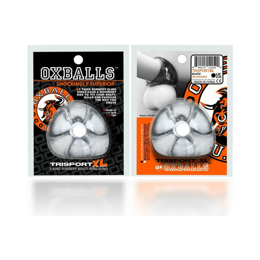 OXBALLS - TRI-SPORT XL THICKER 3-RING SLING CLEAR