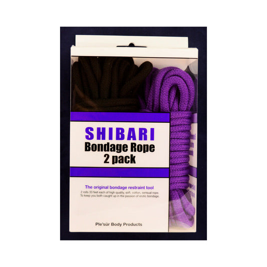 PLE'SUR - PURPLE & BLACK 10 M / 33 FT. ROPE KIT 2-PACK