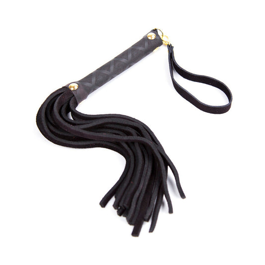 PLE'SUR - 11 IN. MINI LEATHER FLOGGER BLACK