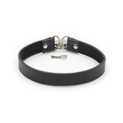 PLE'SUR - PVC COLLAR WITH HEART LOCK & KEY BLACK BAG PACKAGING