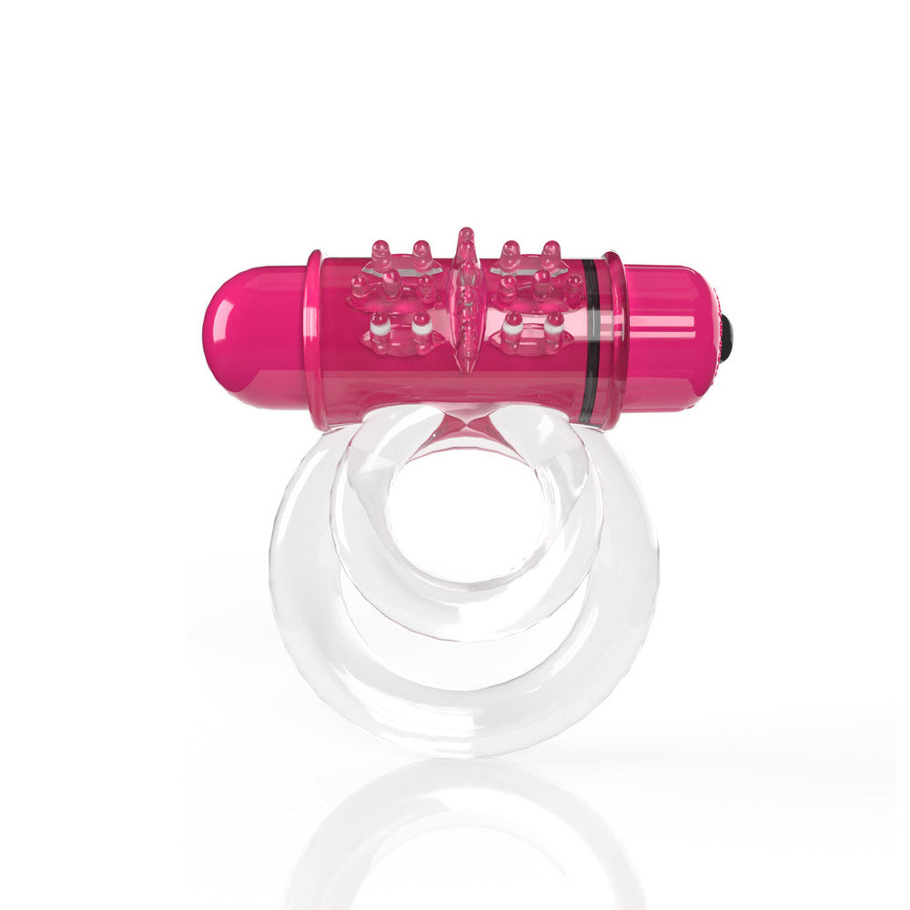 SCREAMING O - 4B DOUBLEO 6 VIBRATING DOUBLE COCK RING STRAWBERRY