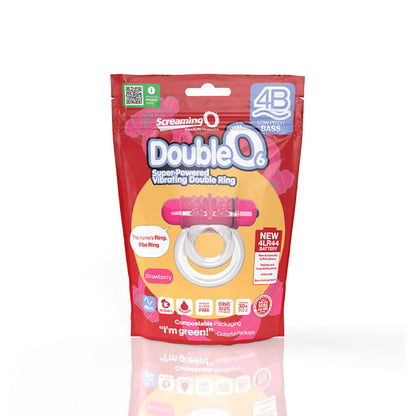 SCREAMING O - 4B DOUBLEO 6 VIBRATING DOUBLE COCK RING STRAWBERRY