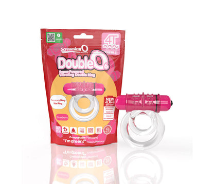 SCREAMING O - 4T DOUBLEO 6 VIBRATING DOUBLE COCK RING STRAWBERRY