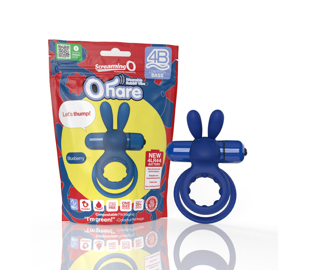 SCREAMING O - 4B OHARE VIBRATING RABBIT DOUBLE COCKRING BLUEBERRY