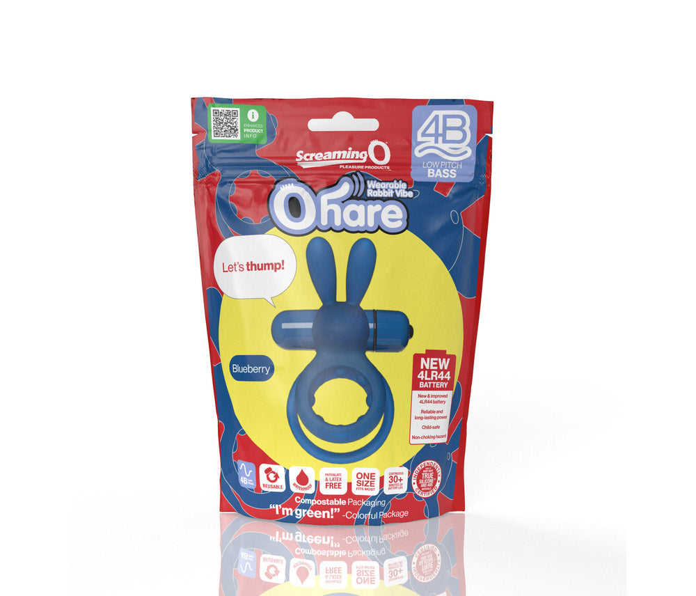SCREAMING O - 4B OHARE VIBRATING RABBIT DOUBLE COCKRING BLUEBERRY