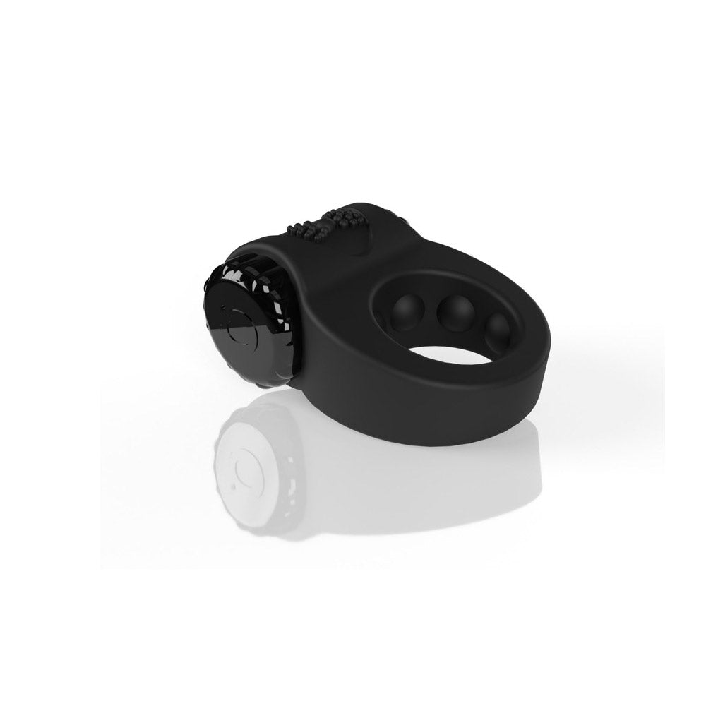 SCREAMING O - CHARGED BIG O RITZ RECHARGEABLE VIBRATING SILICONE COCK RING BLACK