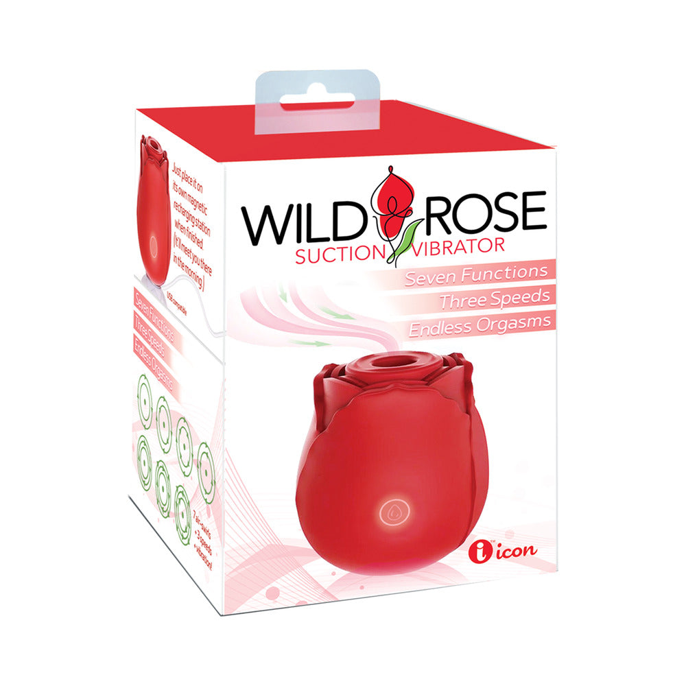 ICON BRANDS - WILD ROSE O VIBRADOR DE SUCÇÃO CLÁSSICO VERMELHO