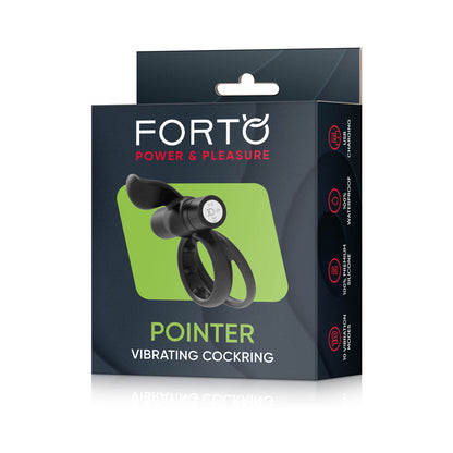 FORTO - POINTER RECHARGEABLE SILICONE VIBRATING DUAL COCKRING WITH EXTERNAL STIMULATOR
