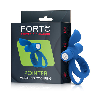 FORTO - POINTER RECHARGEABLE SILICONE VIBRATING DUAL COCKRING WITH EXTERNAL STIMULATOR