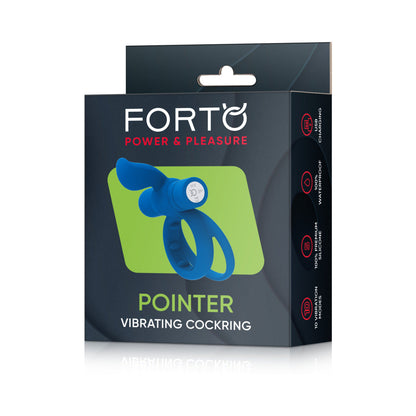 FORTO - POINTER RECHARGEABLE SILICONE VIBRATING DUAL COCKRING WITH EXTERNAL STIMULATOR