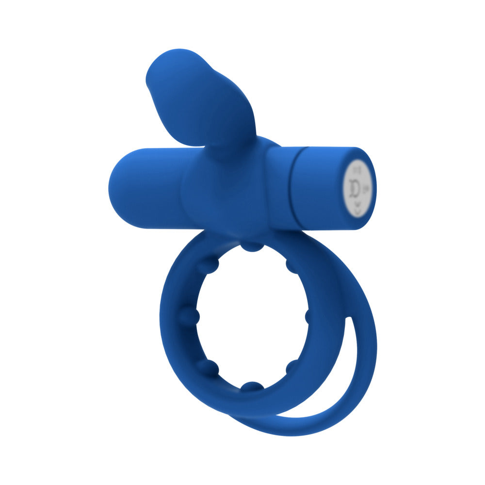 FORTO - POINTER RECHARGEABLE SILICONE VIBRATING DUAL COCKRING WITH EXTERNAL STIMULATOR