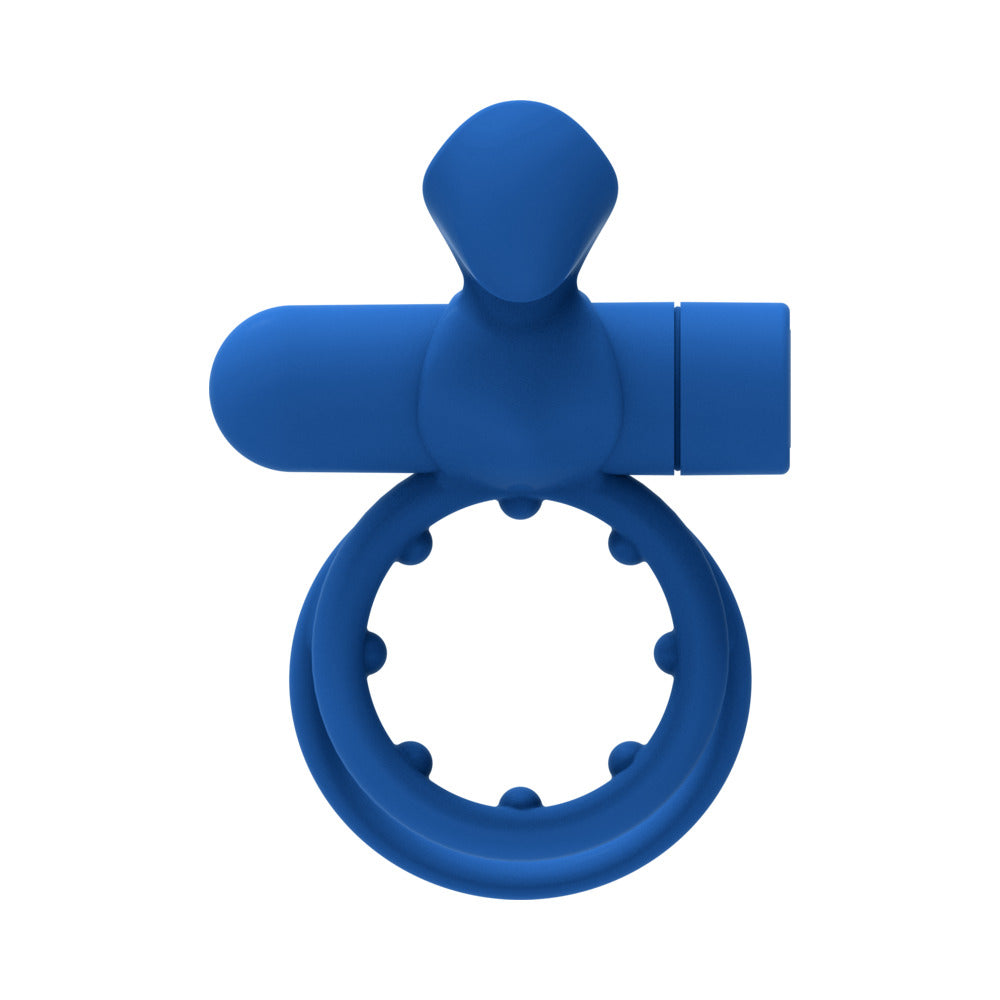 FORTO - POINTER RECHARGEABLE SILICONE VIBRATING DUAL COCKRING WITH EXTERNAL STIMULATOR