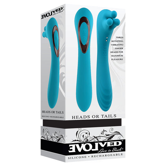EVOLVED - VIBRADOR DE SILICONE RECARREGÁVEL HEADS OR TAILS VERDE-AZULADO
